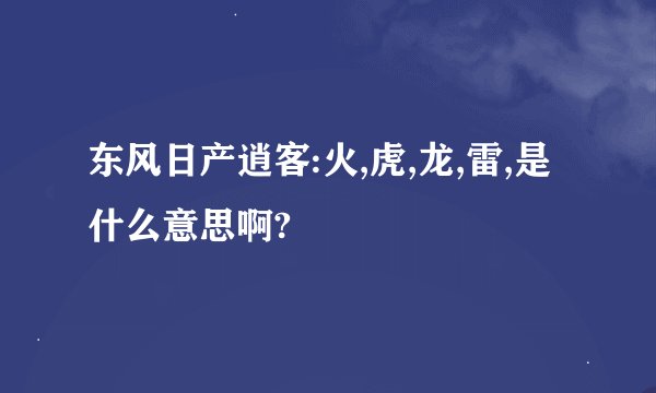 东风日产逍客:火,虎,龙,雷,是什么意思啊?