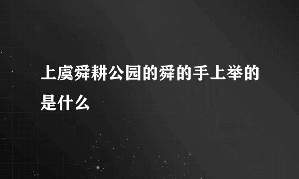 上虞舜耕公园的舜的手上举的是什么