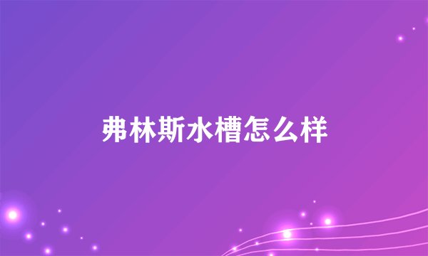 弗林斯水槽怎么样