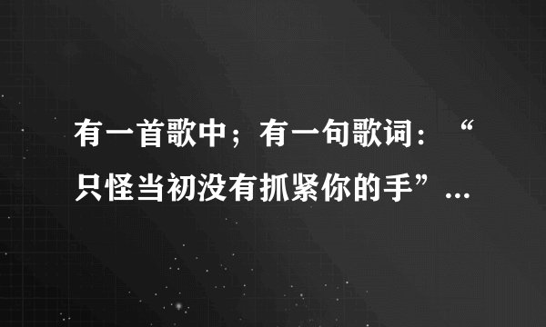 有一首歌中；有一句歌词：“只怪当初没有抓紧你的手”这首歌是什么名