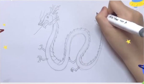 最简单画飞龙怎么画