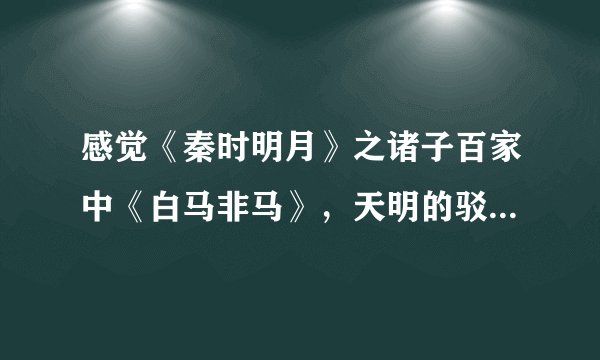 感觉《秦时明月》之诸子百家中《白马非马》，天明的驳斥有漏洞啊，感觉没啥道理啊~ 求解释