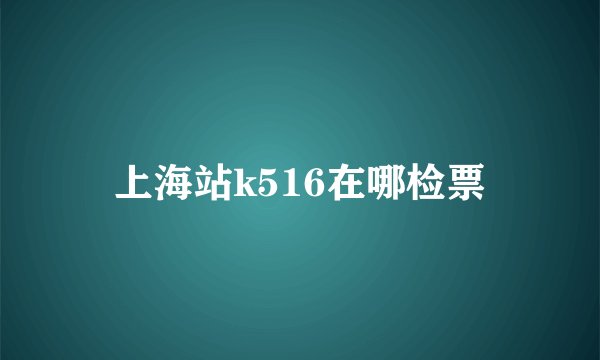 上海站k516在哪检票