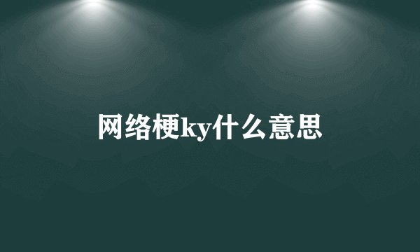 网络梗ky什么意思