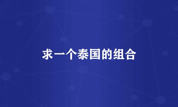 求一个泰国的组合
