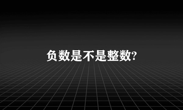 负数是不是整数?