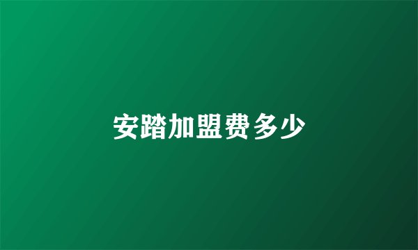 安踏加盟费多少