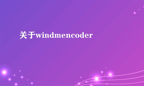 关于windmencoder