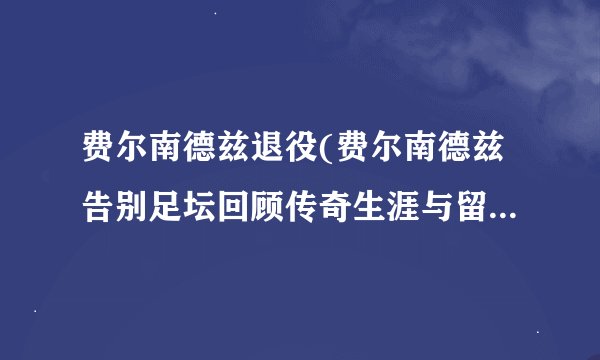费尔南德兹退役(费尔南德兹告别足坛回顾传奇生涯与留给世界的遗产)