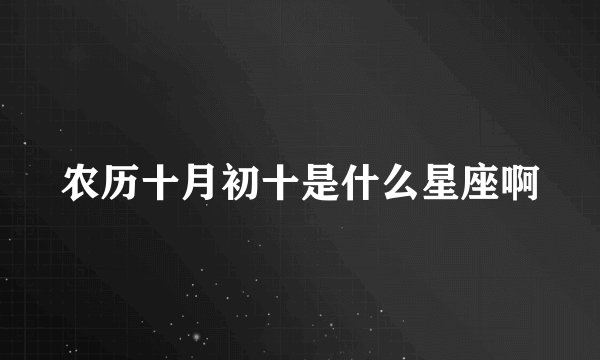 农历十月初十是什么星座啊