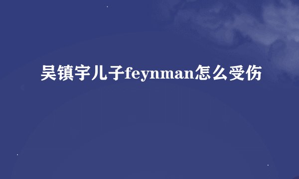 吴镇宇儿子feynman怎么受伤