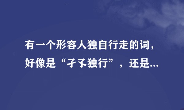 有一个形容人独自行走的词，好像是“孑孓独行”，还是什么独行来着？