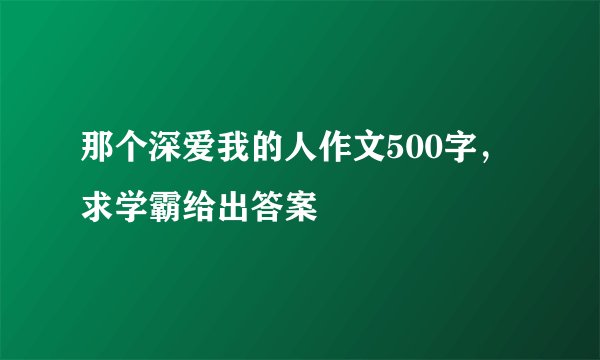 那个深爱我的人作文500字，求学霸给出答案