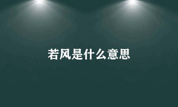 若风是什么意思