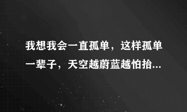 我想我会一直孤单，这样孤单一辈子，天空越蔚蓝越怕抬头看，这是刘若英的什么歌，求全部歌词
