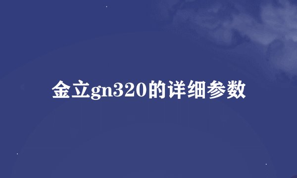 金立gn320的详细参数