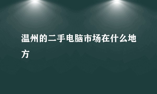 温州的二手电脑市场在什么地方