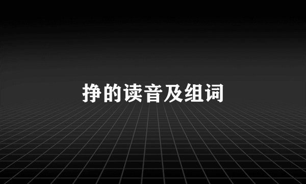 挣的读音及组词