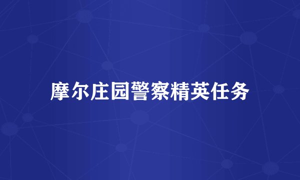 摩尔庄园警察精英任务