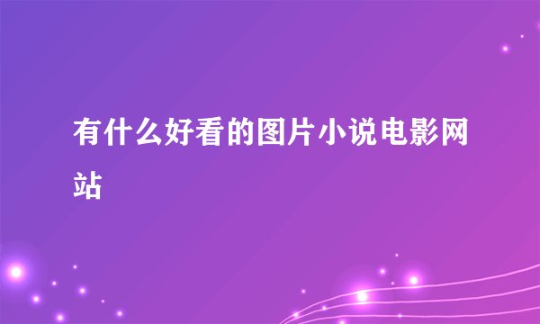 有什么好看的图片小说电影网站