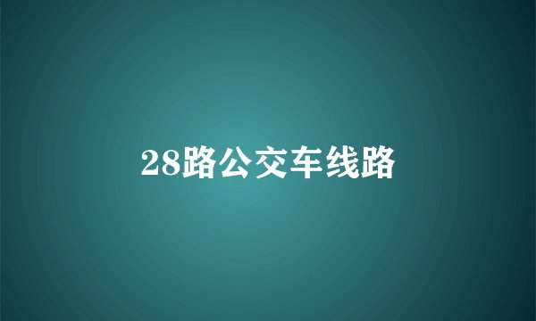 28路公交车线路