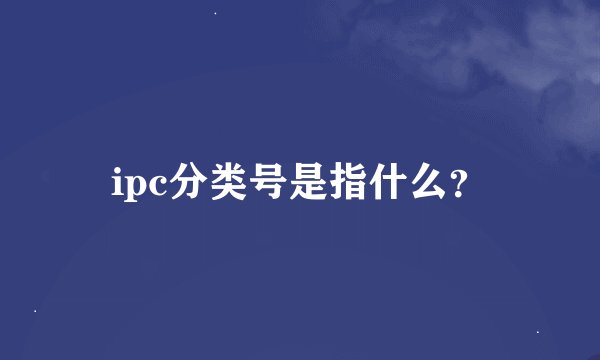 ipc分类号是指什么？