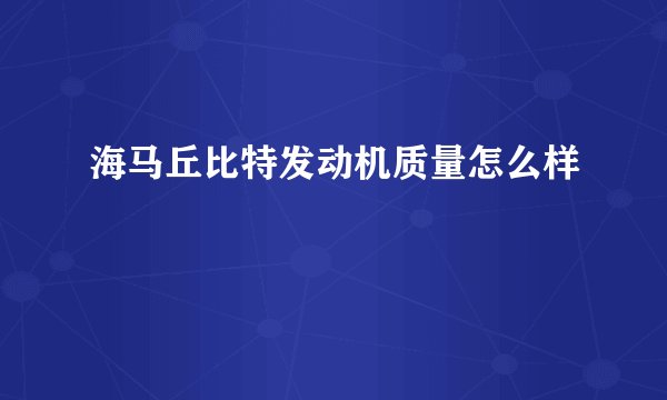 海马丘比特发动机质量怎么样