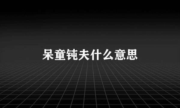 呆童钝夫什么意思