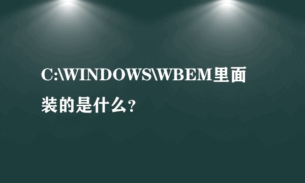 C:\WINDOWS\WBEM里面装的是什么？