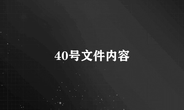 40号文件内容