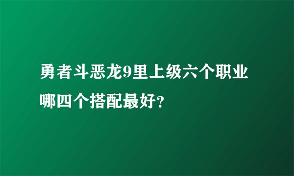 勇者斗恶龙9里上级六个职业哪四个搭配最好？