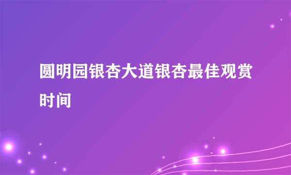 圆明园银杏大道银杏最佳观赏时间