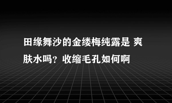 田缘舞沙的金缕梅纯露是 爽肤水吗？收缩毛孔如何啊