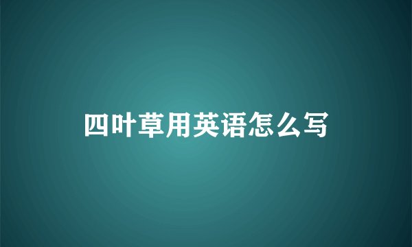 四叶草用英语怎么写