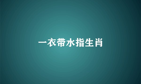 一衣带水指生肖