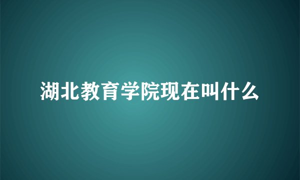湖北教育学院现在叫什么