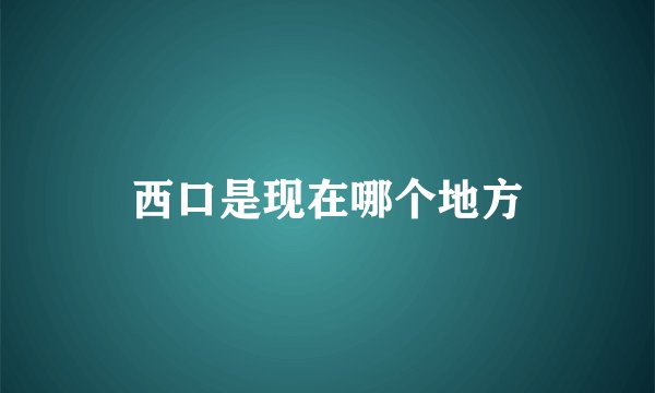 西口是现在哪个地方