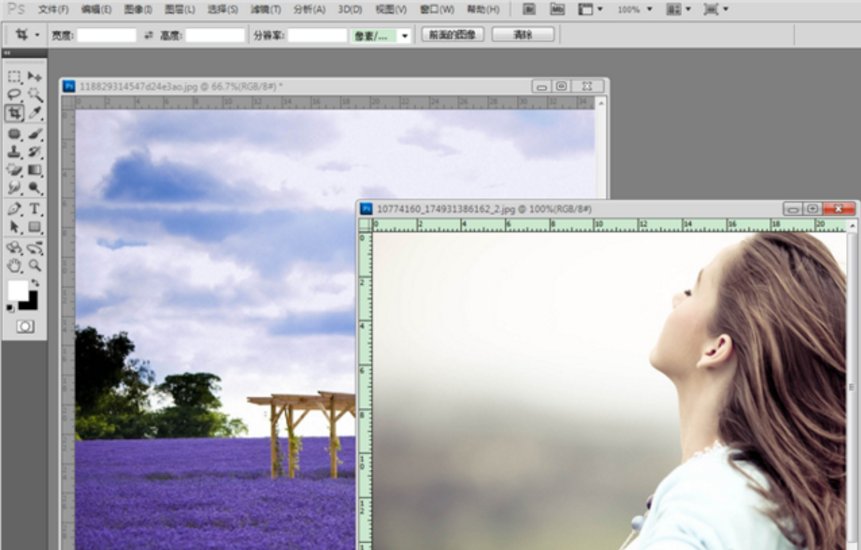 PS中怎么将两张图片合成一张？