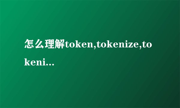 怎么理解token,tokenize,tokenizer?