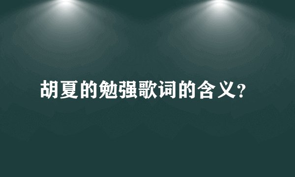 胡夏的勉强歌词的含义？