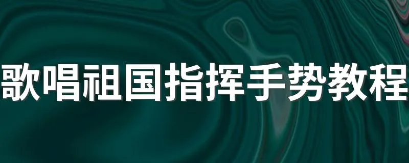 歌唱祖国指挥手势教程 如何指挥？