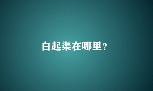 白起渠在哪里？