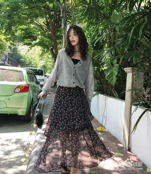 碎花长裙搭配图片大全