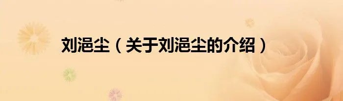 刘浥尘（关于刘浥尘的介绍）