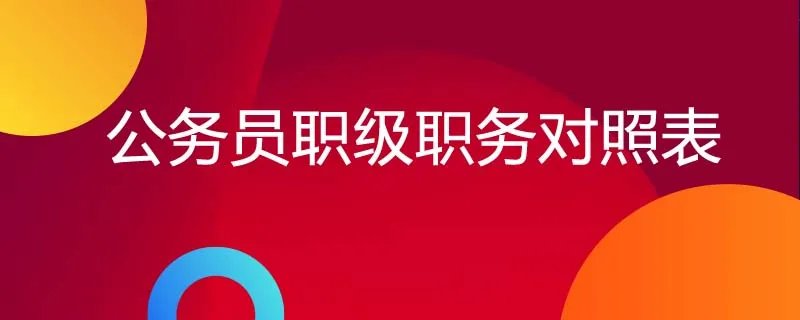 公务员职级职务对照表