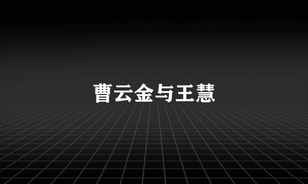曹云金与王慧