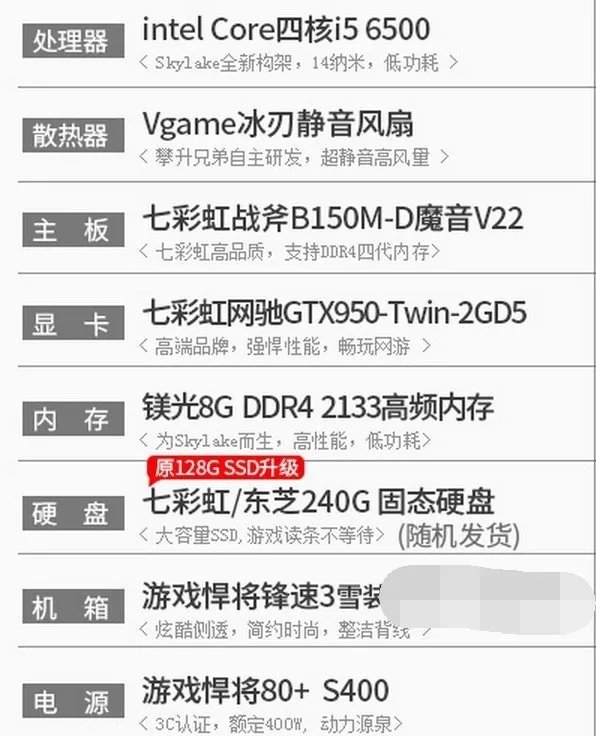 3000元左右的电脑配置