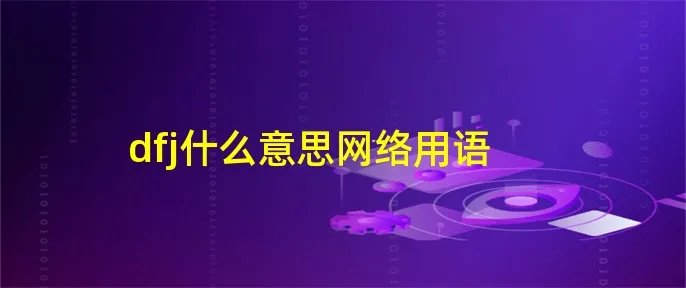 dfj什么意思网络用语