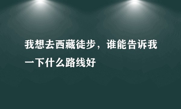 我想去西藏徒步，谁能告诉我一下什么路线好