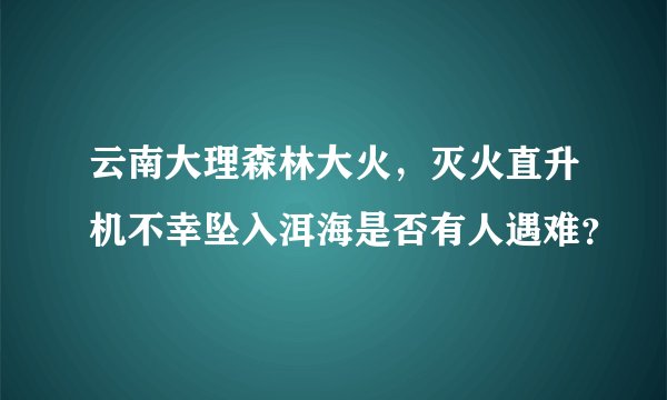 云南大理森林大火，灭火直升机不幸坠入洱海是否有人遇难？